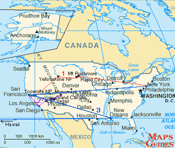 米国-アメリカ合衆国 - 地図