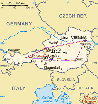 オーストリア - 地図