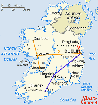愛爾蘭共和國 - 地图